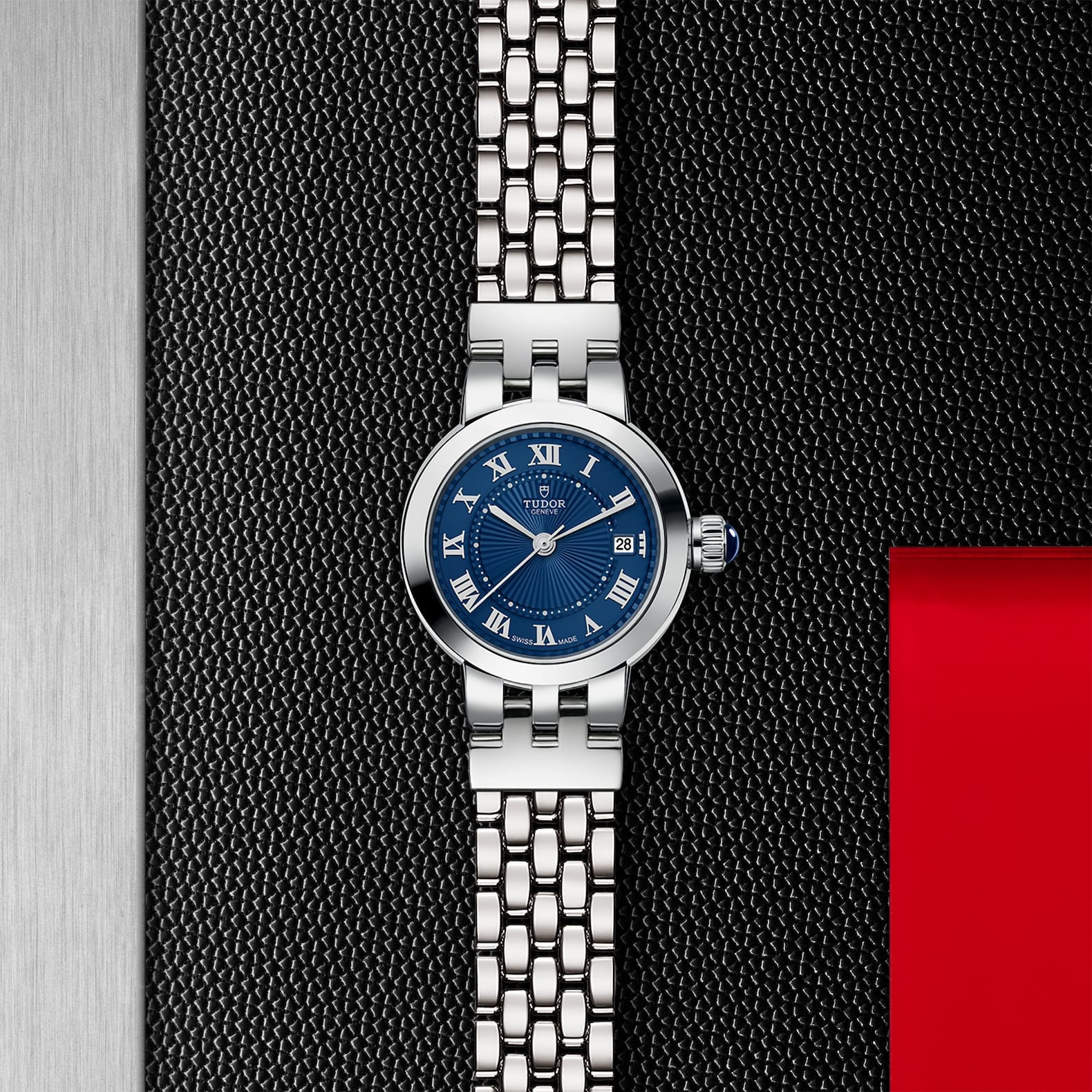 TUDOR Clair de Rose Boîtier en acier 26 mm Bracelet en acier Cadran Bleu – Image 4