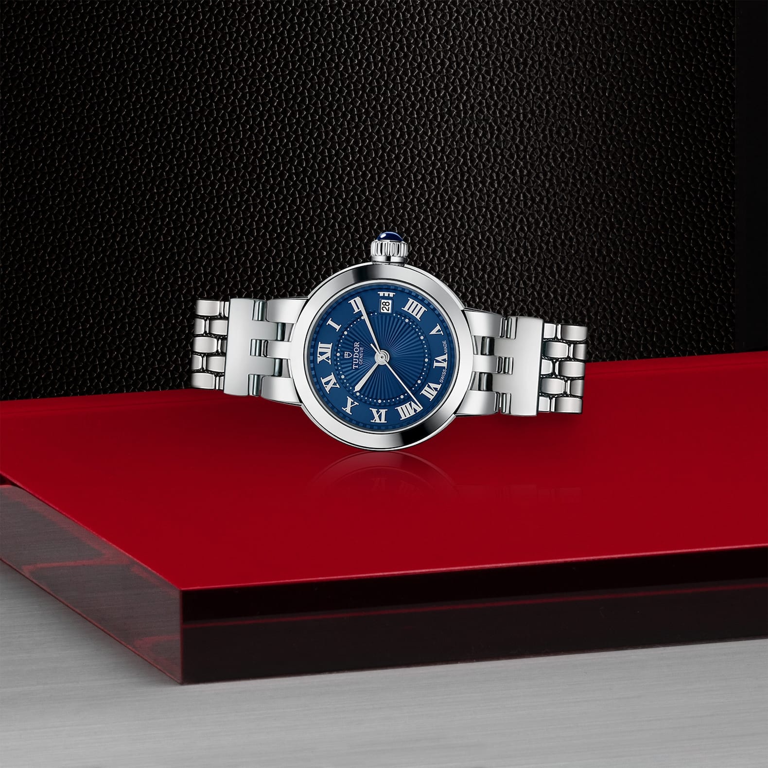 TUDOR Clair de Rose Boîtier en acier 26 mm Bracelet en acier Cadran Bleu – Image 3