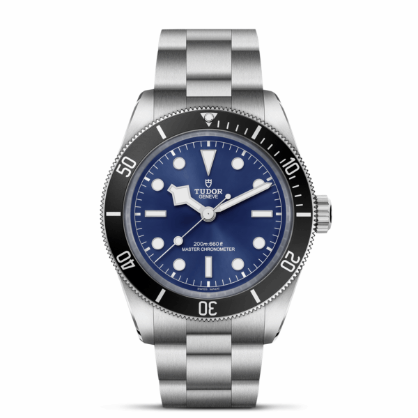 TUDOR Black Bay 68 Boîtier en acier 43 mm Cadran Bleu TUDOR soleillé Bracelet en acier à trois mailles