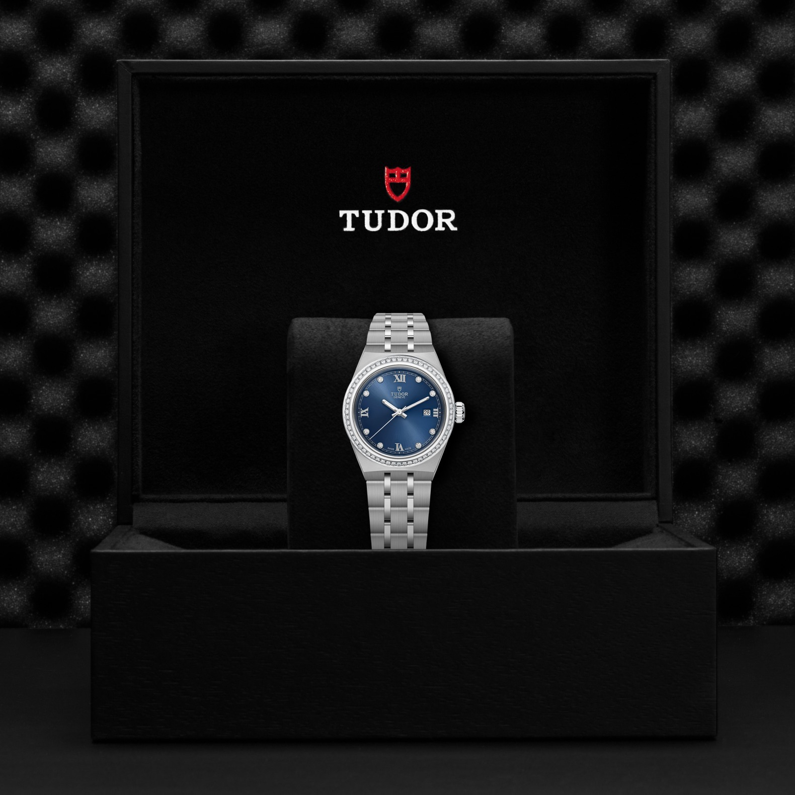 TUDOR Royal Boîtier en acier 28 mm Lunette en acier sertie de 60 diamants Cadran serti de diamants – Image 4