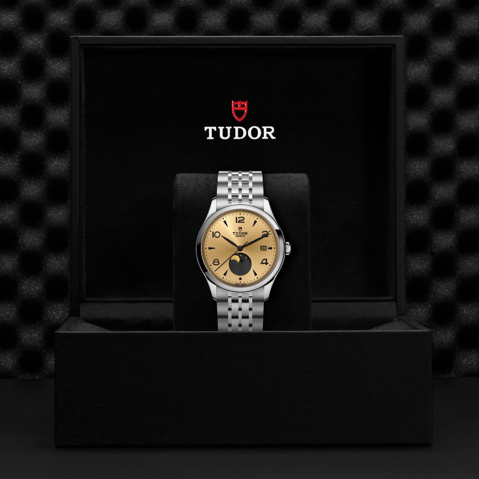 TUDOR 1926 Luna Boîtier en acier 39 mm Indicateur des phases de la lune Bracelet en acier Cadran champagne satiné – Image 2