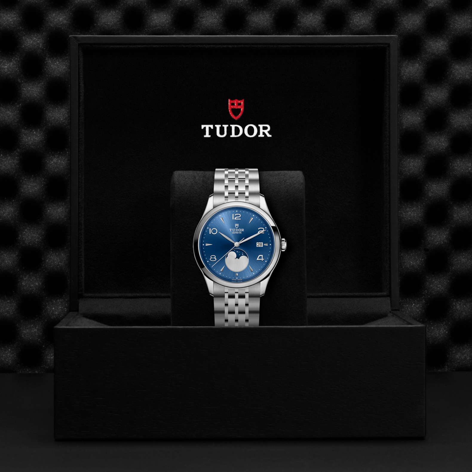 TUDOR 1926 Luna Boîtier en acier 39 mm Indicateur des phases de la lune Bracelet en acier Cadran bleu satiné – Image 2