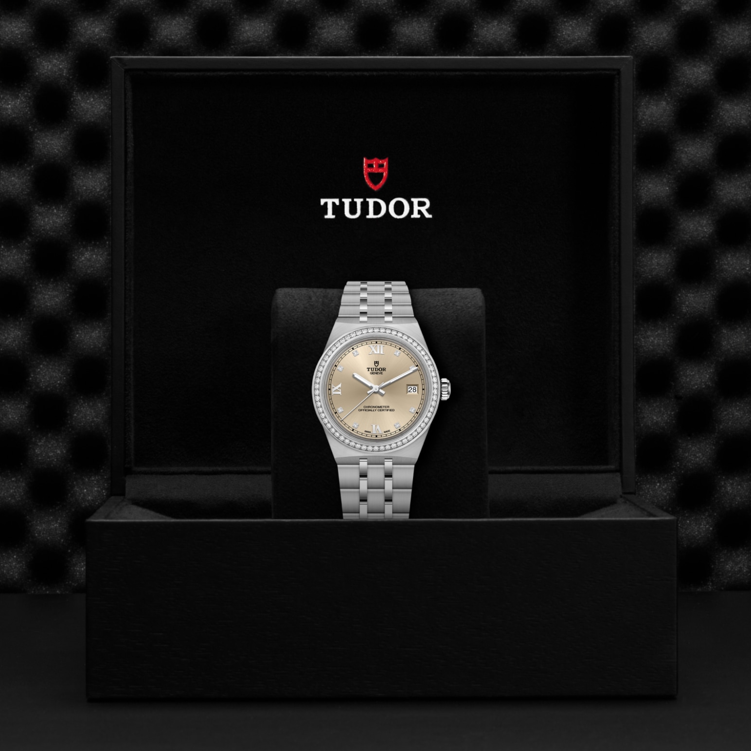 TUDOR Royal Boîtier en acier 36 mm Bracelet en acier Lunette en acier sertie de diamants Cadran ivoire – Image 2