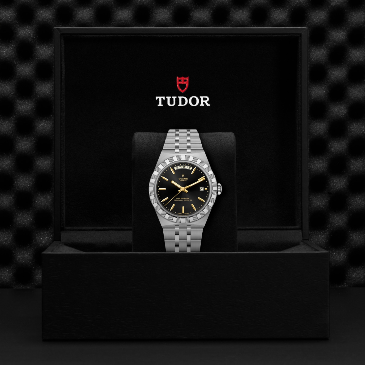 TUDOR Royal Boîtier en acier 40 mm Bracelet en acier Lunette acier Cadran noir – Image 2