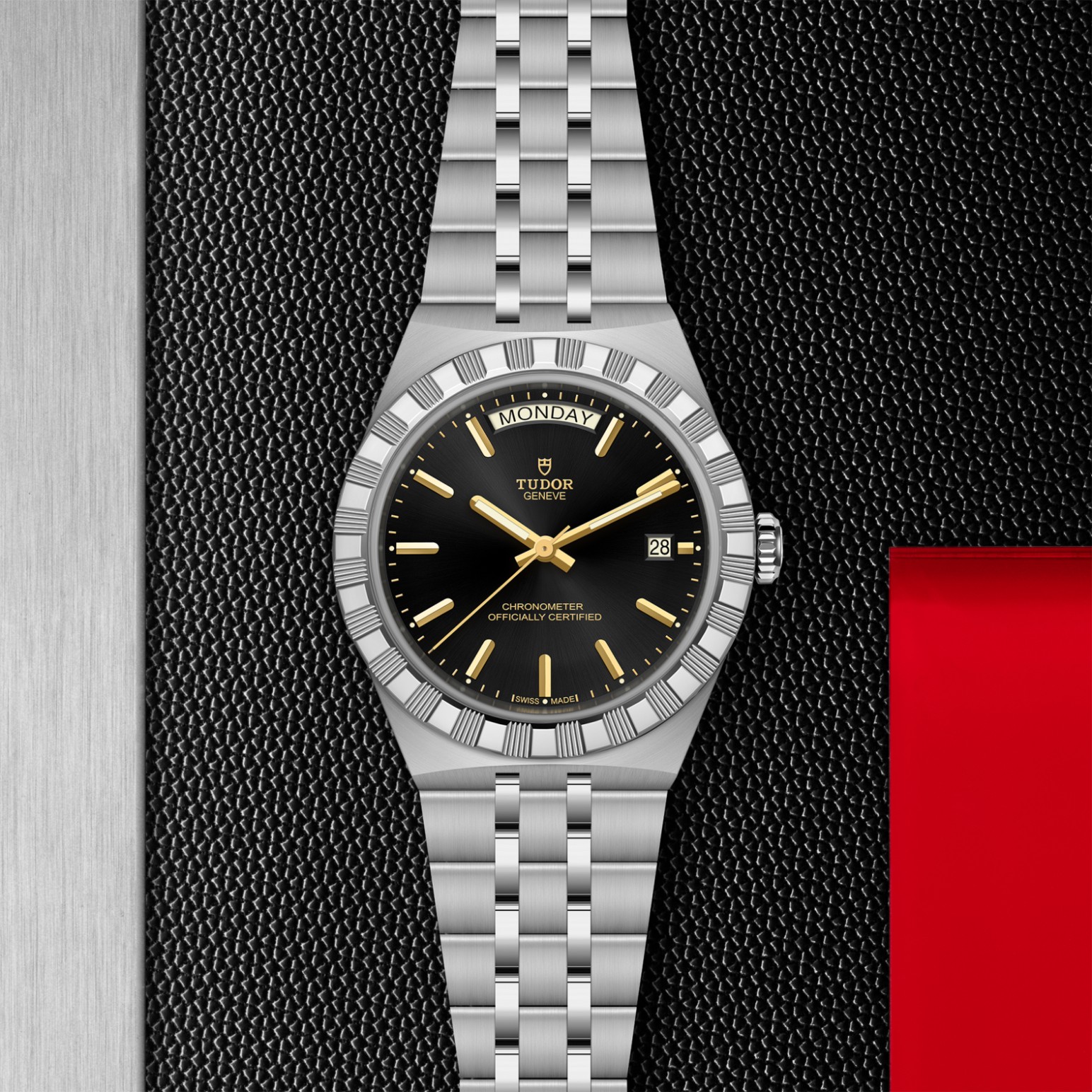 TUDOR Royal Boîtier en acier 40 mm Bracelet en acier Lunette acier Cadran noir – Image 3